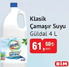 GÜLDAL KLASİK ÇAMAŞIR SUYU 4 L